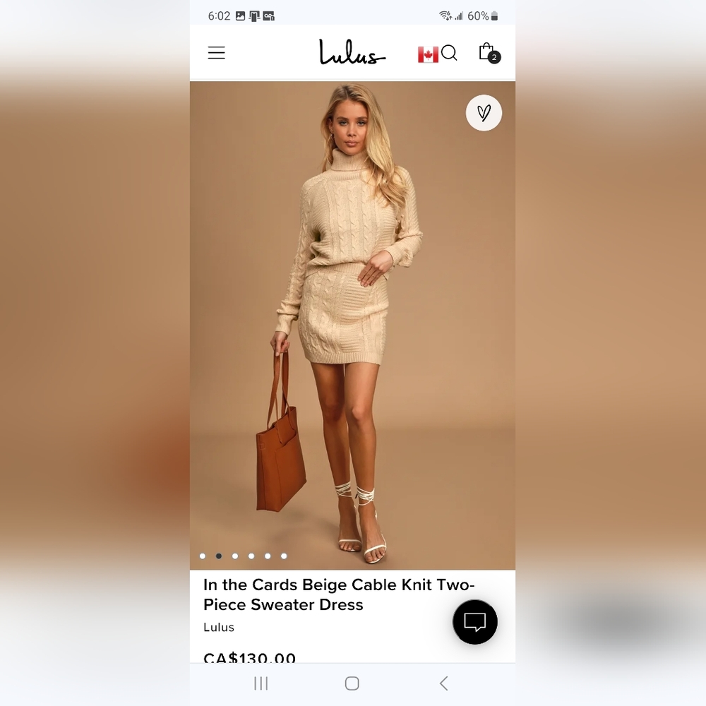 Lulus - In the Cards Beige Cable Knit Two-Piece Sweater Dress